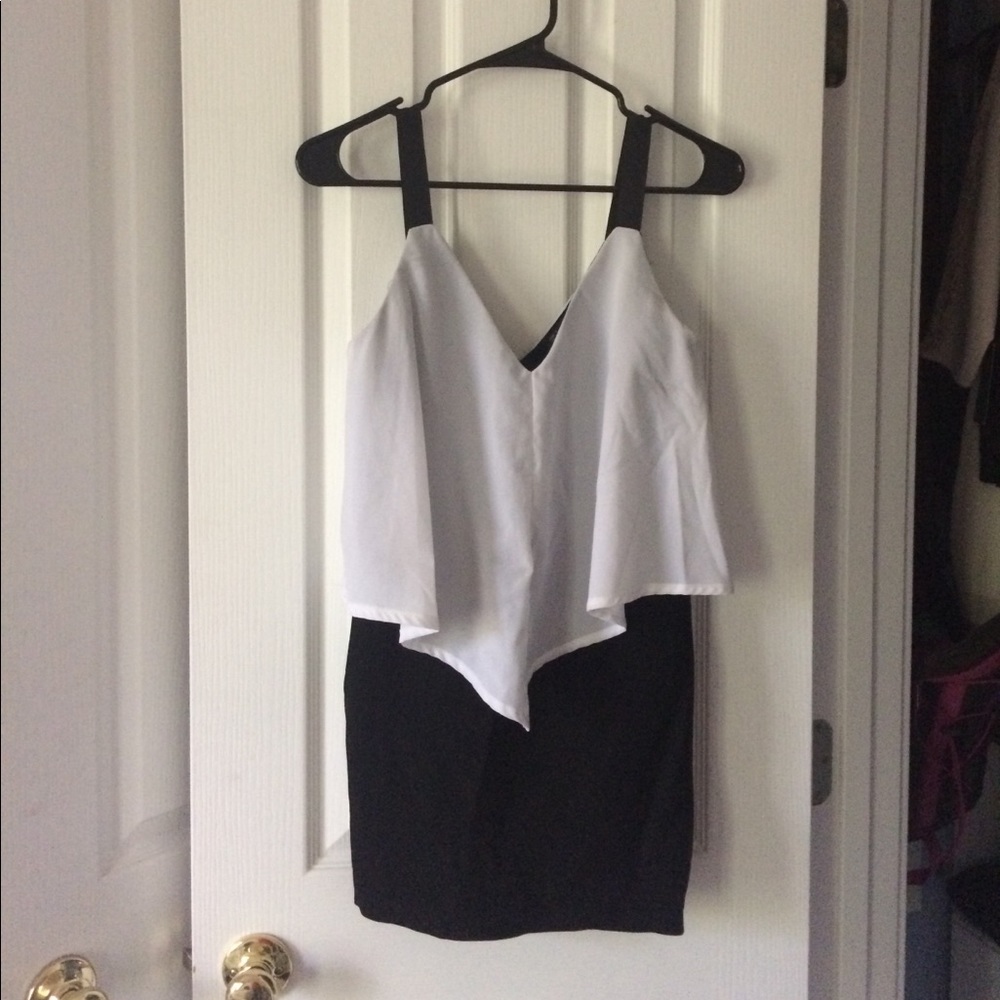 Zara black and white dress